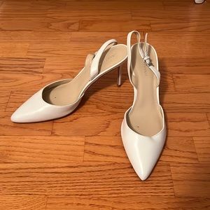 White Marc Fisher heels size 11M